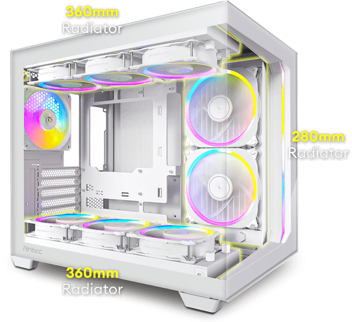 ANTEC C5 ARGB White 白色 無立柱全景 ATX Case * 預裝7把ARGB風扇