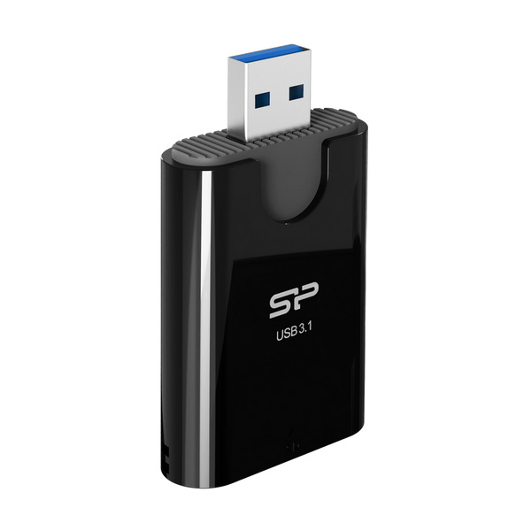 Silicon Power Combo Black SD and microSD USB 3.2 Card Reader (SPU3AT5REDEL300K) 