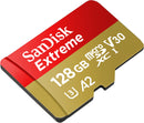 SanDisk 128GB Extreme microSD (V30 U3 A2 4K UHD 190MB/s) SDSQXAA-128G-GN6MN 772-4523