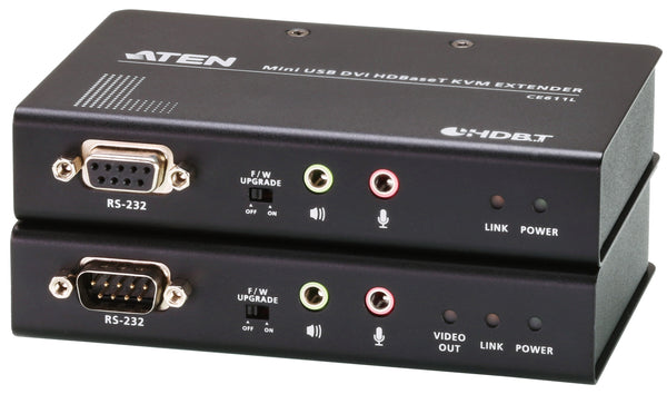 ATEN CE611 Mini DVI USB KVM Audio Extender, Remote