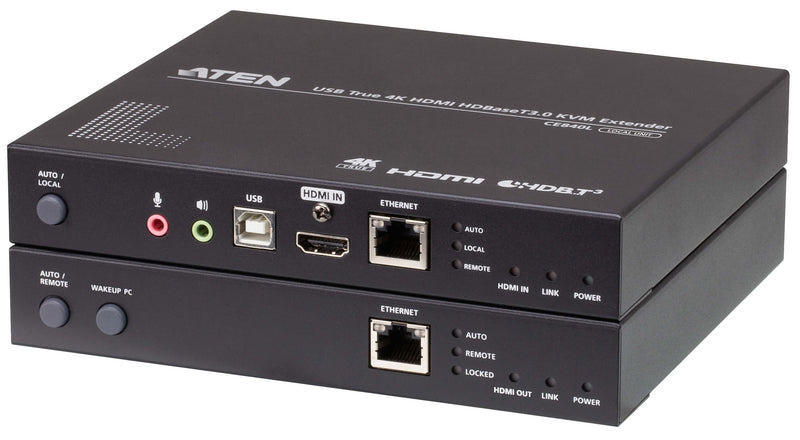 ATEN CE840 True 4K HDMI USB HDBaseT 3.0 KVM Audio Extender w/USB2.0, Remote