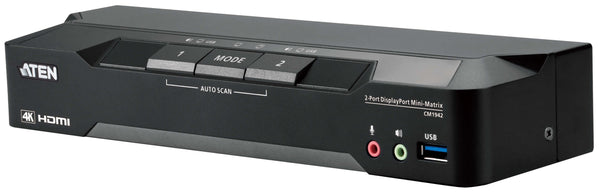 ATEN CM1942 2 Port USB 3.1 Gen1 True 4K DisplayPort 1.2 Dual Display Matrix KVM Switch