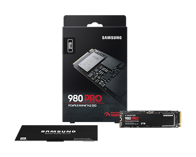 Samsung 2TB 980 PRO MZ-V8P2T0BW M.2 2280 PCIe Gen4 x4 SSD