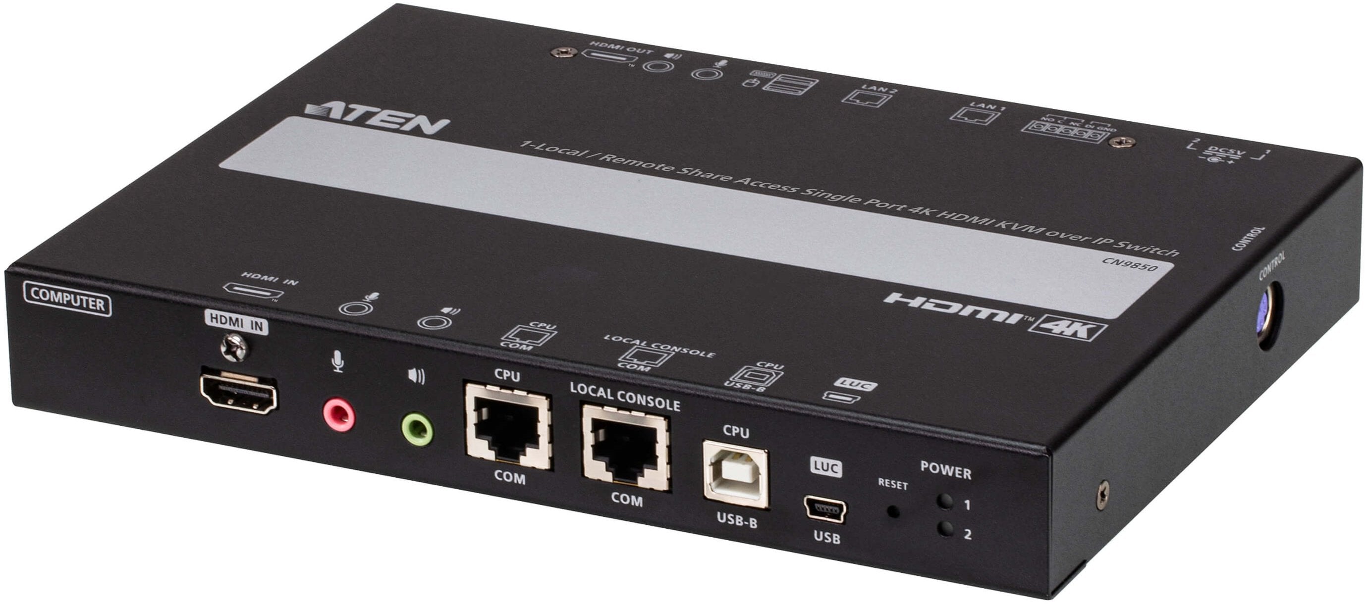 Aten cn9850 4k hdmi kvm over ip remote computer management solution 1