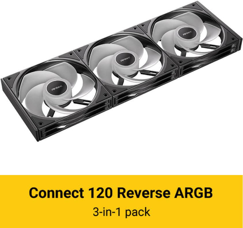 ANTEC CONNECT 120R ARGB Reverse Leaf 3 in 1 pack 12cm Case Fan 