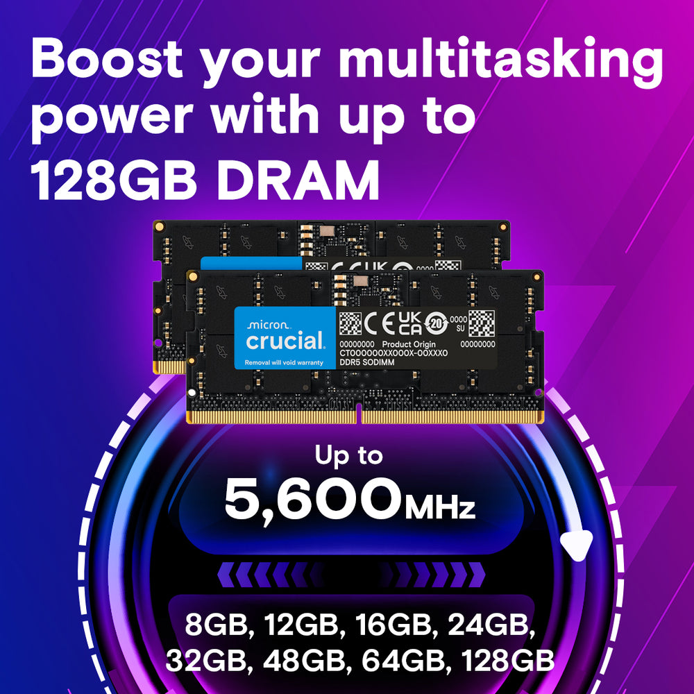 Crucial DDR5 SODIMM 96GB Kit (2x48GB) DDR5 5600MHz CT2K48G56C46S5 Memo