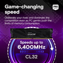 Crucial Pro 32GB Kit (2x16GB) OC Gaming Memory Black 黑色 DDR5-6400 UDIMM CP2K16G64C32U5B (AMD EXPO & Intel XMP 3.0) (RM-CP5ED32)