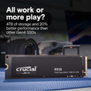 Crucial 500GB P310 CT500P310SSD8 PCIe Gen4 NVMe 2280 M.2 SSD (HD-CP3105G)
