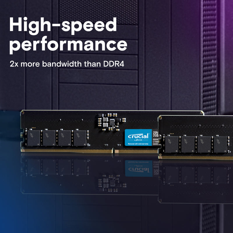 Crucial 64GB (1x64GB) CT64G56C46U5 DDR5 5600MHz UDIMM Memory