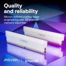 Crucial Pro 32GB Kit (2x16GB) OC Gaming Memory White 白色 DDR5-6000 UDIMM CP2K16G60C36U5W (AMD EXPO & Intel XMP 3.0) (RM-CP5E32W)