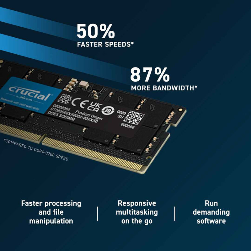 Crucial DDR5 SODIMM 32GB (1x32GB) DDR5 5600MHz CT32G56C46S5 Memory