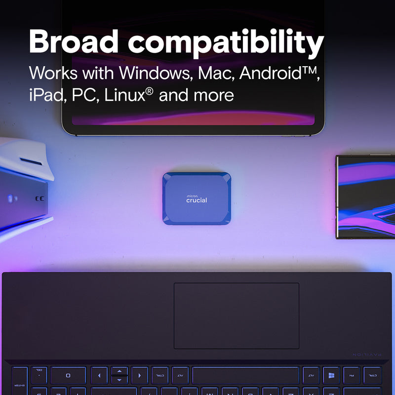 Crucial 1TB X10 USB 3.2 Gen 2x2 Blue 藍色 Portable SSD CT1000X10SSD9 (HD-X101TBL)