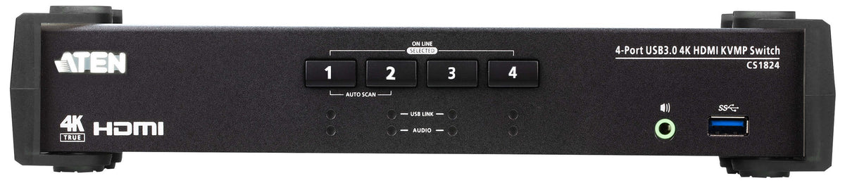 ATEN CS1824 4 Port USB 3.0 4K HDMI KVMP™ Switch with Audio Mixer Mode
