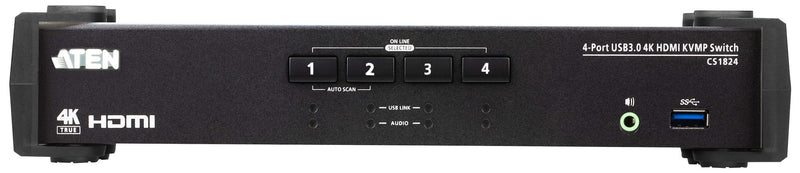 ATEN CS1824 4 Port USB 3.0 4K HDMI KVMP™ Switch with Audio Mixer Mode
