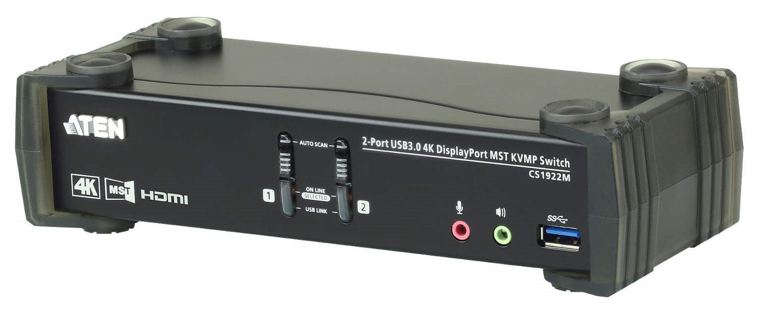 ATEN CS1922M 2 Port USB 3.0 True 4K DisplayPort 1.2 MST KVMP Switch