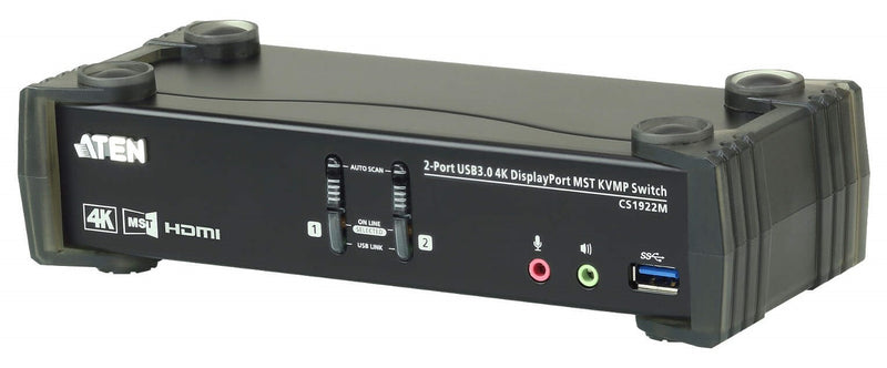 ATEN CS1922M 2 Port USB 3.0 True 4K DisplayPort 1.2 MST KVMP Switch 