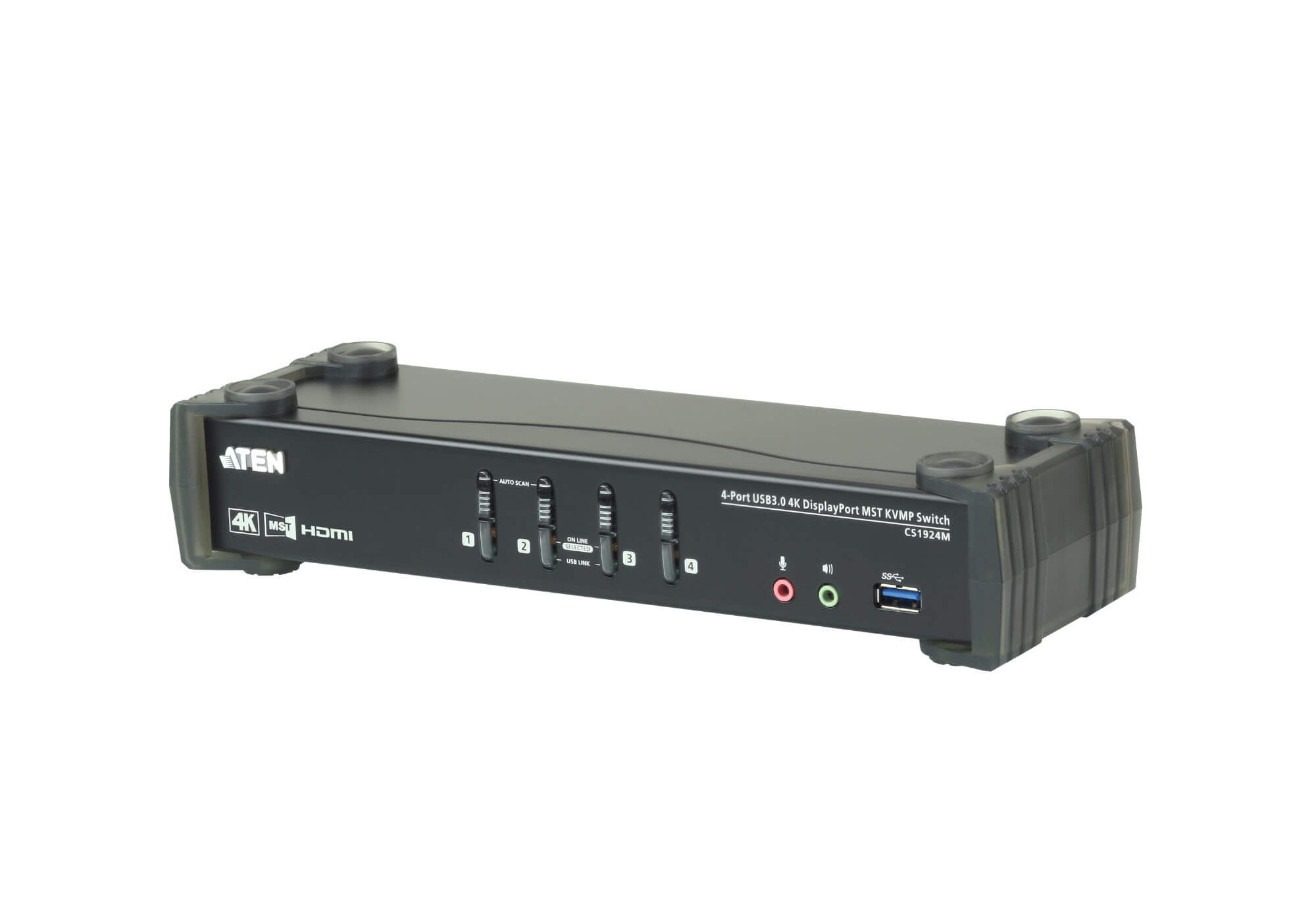 1924 Computer Cable ATEN CS1924M 4-Port USB 3.0 4K DisplayPort MST KVMP Switch (Cables inc