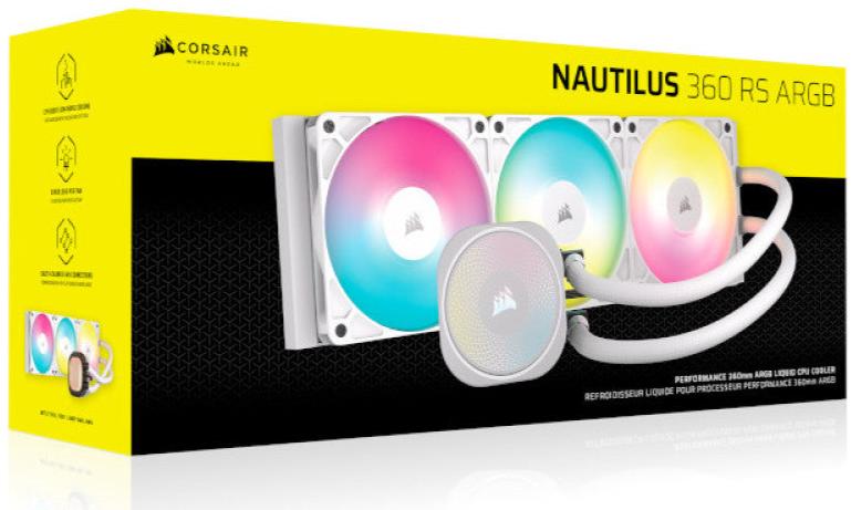 CORSAIR NAUTILUS 360 RS ARGB WHITE White 360mm Liquid CPU Cooler CW-9060095-WW 