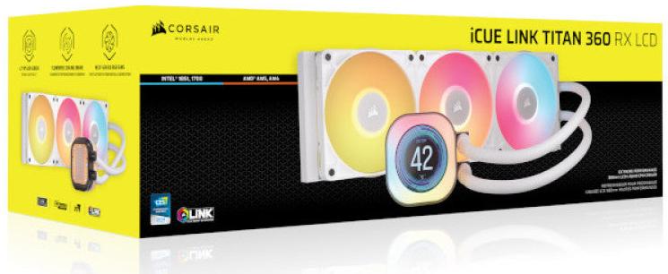 CORSAIR iCUE LINK TITAN 360 RX LCD WHITE 白色 360mm Liquid CPU Cooler CW-9061026-WW