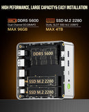 GMKtec CS-GNBK9U NucBox K9 Mini PC (Intel Core Ultra 125H / 96GB DDR5 5600MHz Ram / 2TB SSD / Windows 11 Pro)