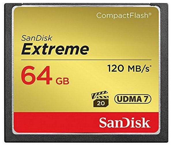 SanDisk 64GB EXTREME S CompactFlash (120R/120W MB/s) SDCFXSB-064G-G46 772-3470