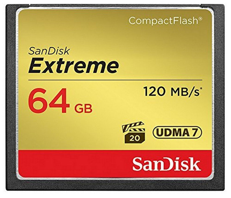 SanDisk 64GB EXTREME S CompactFlash (120R/120W MB/s) SDCFXSB-064G-G46 772-3470
