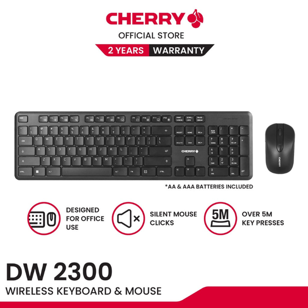 CHERRY CH-KB-DW2300 黑色無線輕音辦公室鍵盤連滑鼠套裝 (w/倉頡碼)