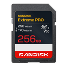 SanDisk 256GB Extreme Pro SD Card (CL10 V30 UHS-I U3 4K UHD 250MB/s) SDSDXXJ-256G-GSCIN 772-4812