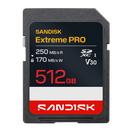 SanDisk 512GB Extreme Pro SD Card (CL10 V30 UHS-I U3 4K UHD 250MB/s) SDSDXXJ-512G-GSCIN 772-4813