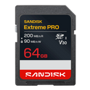 SanDisk 64GB Extreme Pro SD Card (CL10 V30 UHS-I U3 4K UHD 200MB/s) SDSDXXU-064G-GSCIN 772-4810