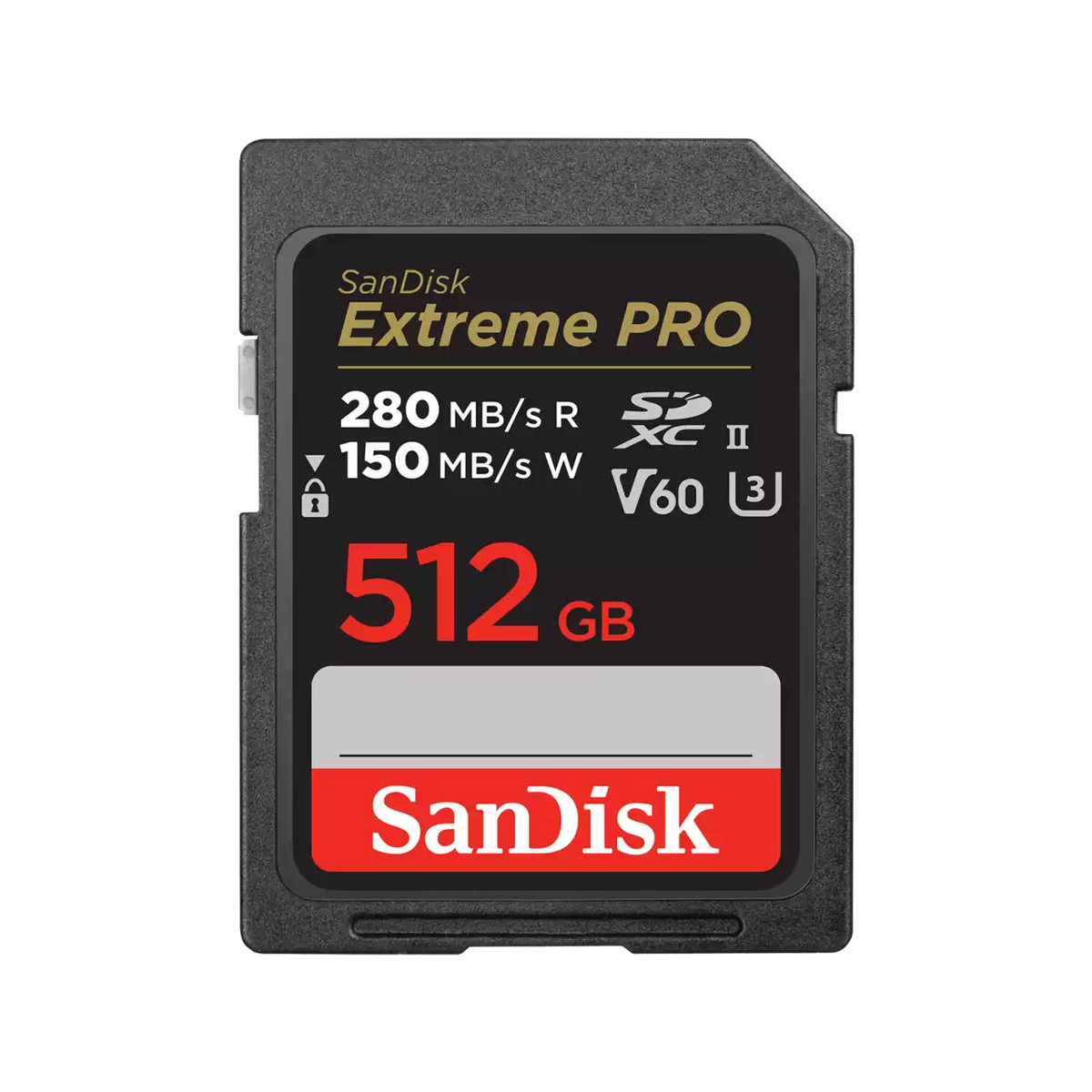 SanDisk 512GB Extreme Pro SD Card (CL10 V60 UHS-II U3 6K 280MB/s) SDSD