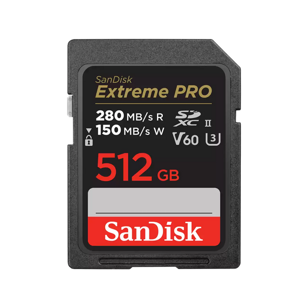 SanDisk 512GB Extreme Pro SDXC (V60, 6K/UHD, UHS-II/U3, 280R/150W MB/s) SDSDXEP-512G-GN4IN 772-4599