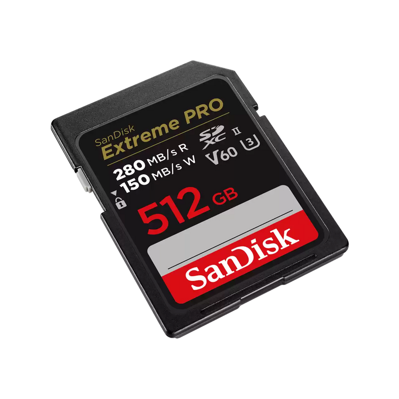 SanDisk 512GB Extreme Pro SDXC (V60, 6K/UHD, UHS-II/U3, 280R/150W MB/s) SDSDXEP-512G-GN4IN 772-4599
