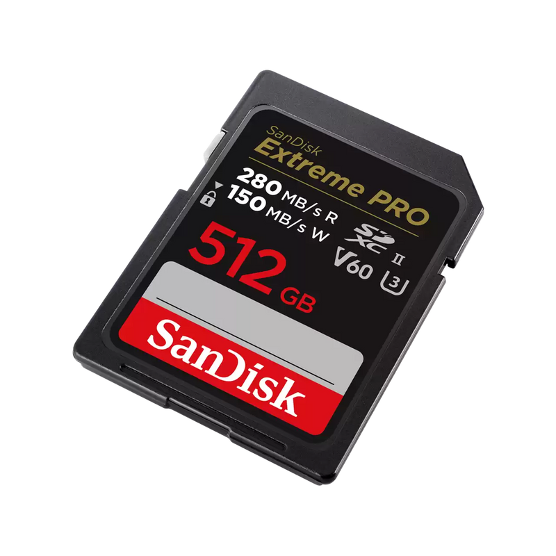 SanDisk 512GB Extreme Pro SDXC (V60, 6K/UHD, UHS-II/U3, 280R/150W MB/s) SDSDXEP-512G-GN4IN 772-4599