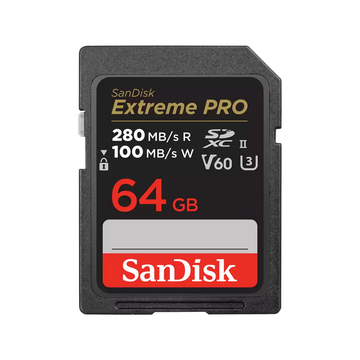 SanDisk 64GB Extreme Pro SDXC (V60, 6K/UHD, UHS-II/U3, 280R