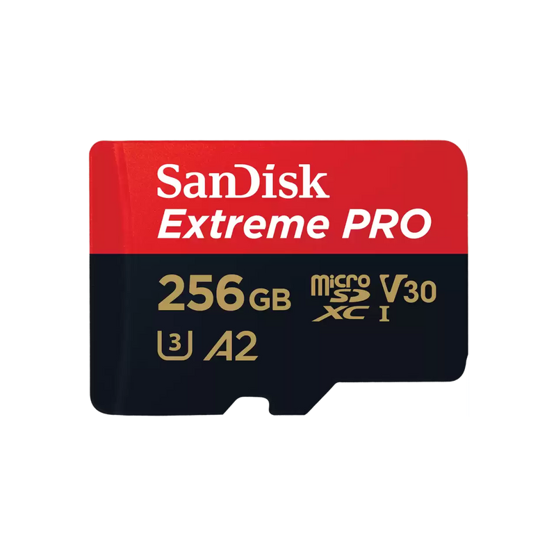 SanDisk 256GB Extreme Pro microSDXC (A2, V30, UHS-I/U3, 200R/140W MB/s) SDSQXCD-256G-GN6MA 772-4529