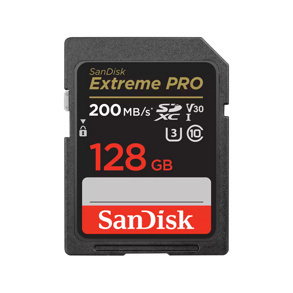 SanDisk 128GB Extreme Pro SDXC (V30, 4K/UHD, UHS-I/U3, 200R/90W MB/s) SDSDXXD-128G-GN4IN 772-4538