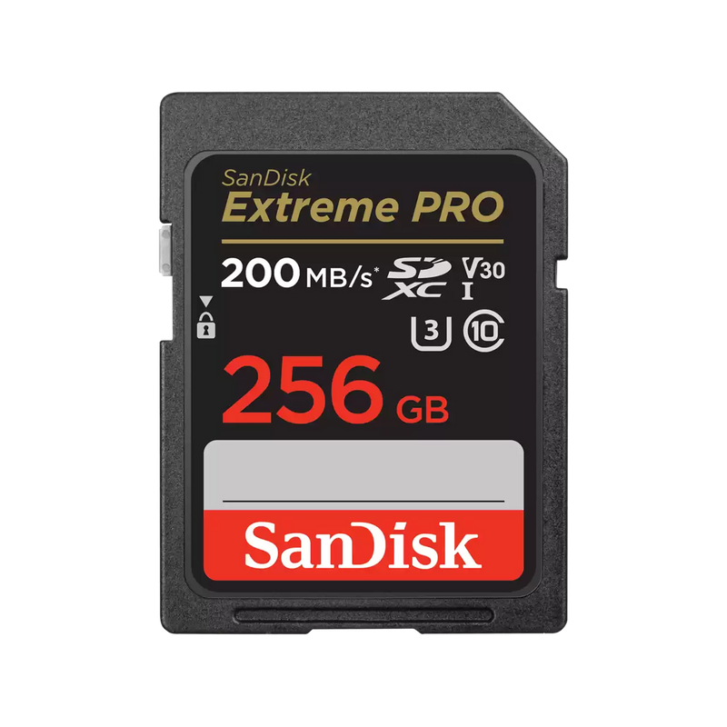 SanDisk 256GB Extreme Pro SDXC (V30, 4K/UHD, UHS-I/U3, 200R/140W MB/s) SDSDXXD-256G-GN4IN 772-4539