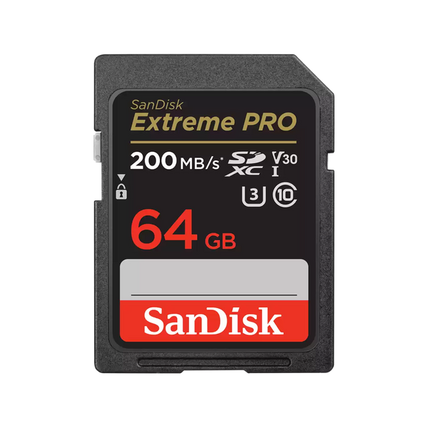 SanDisk 64GB Extreme Pro SDXC (V30, 4K/UHD, UHS-I/U3, 200R/90W MB/s) SDSDXXU-064G-GN4IN 772-4537
