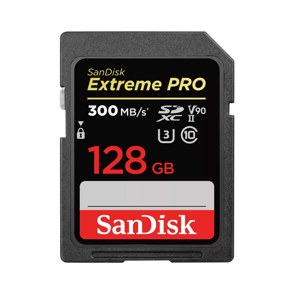 SanDisk 128GB Extreme Pro SDXC (V90, UHS-II/U3, CL10, 300R/260W MB/s) SDSDXDK-128G-GN4IN 772-4481