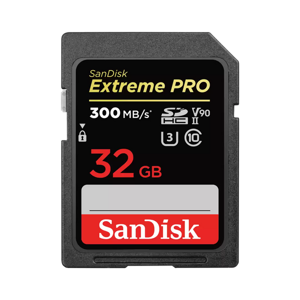 SanDisk 32GB Extreme Pro SDHC (V90, UHS-II/U3, CL10, 300R/260W MB/s) SDSDXDK-032G-GN4IN 772-4479