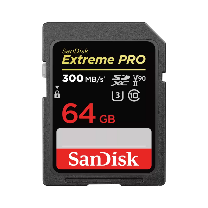 SanDisk 64GB Extreme Pro SDXC (V90, UHS-II/U3, CL10, 300R/260W MB/s) SDSDXDK-064G-GN4IN 772-4480
