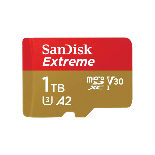 SanDisk 1TB Extreme microSDXC (A2, V30, UHS-I/U3, 190R/130W MB/s) SDSQXAV-1T00-GN6MN 772-4526