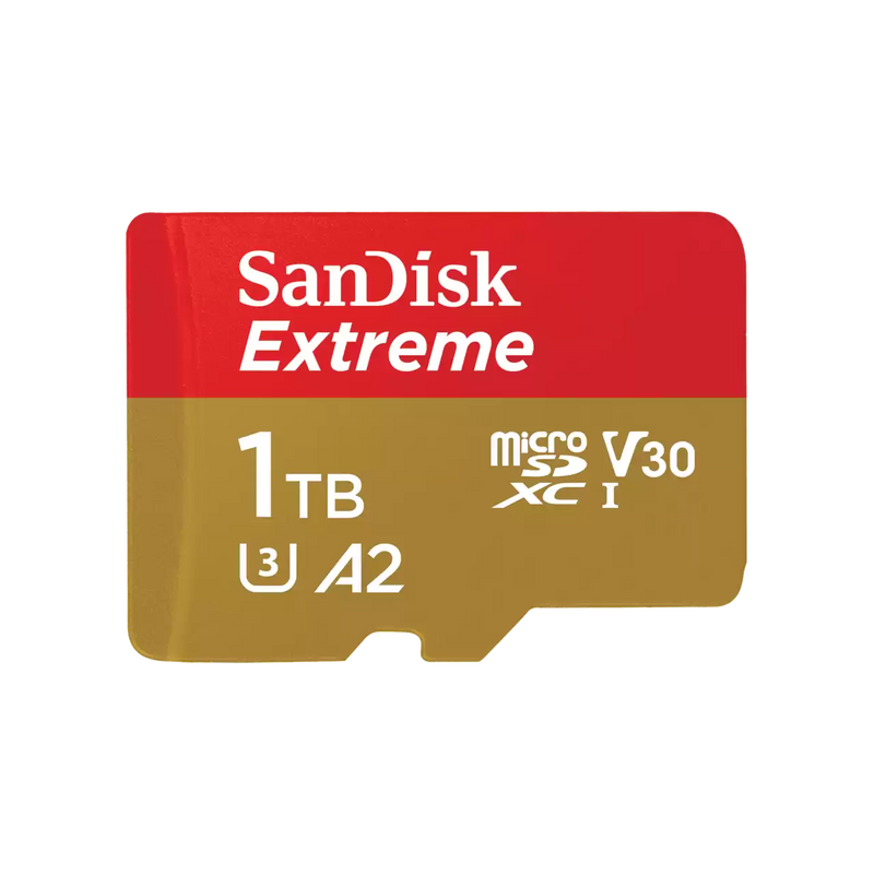 SanDisk 1TB Extreme microSDXC (A2, V30, UHS-I/U3, 190R/130W MB/s) SDSQXAV-1T00-GN6MN 772-4526