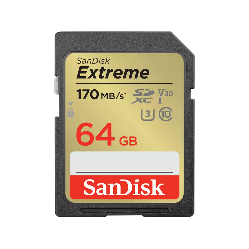SanDisk 64GB Extreme SDXC (V30, UHS-I/U3, CL10, 170R/80W MB/s) SDSDXV2-064G-GNCIN 772-4533