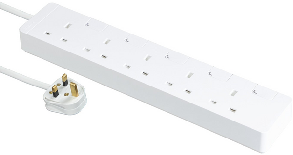 Schneider Electric 13A five-position independent switch safety socket (with 3-meter cable) TSH35_3_WE_C5