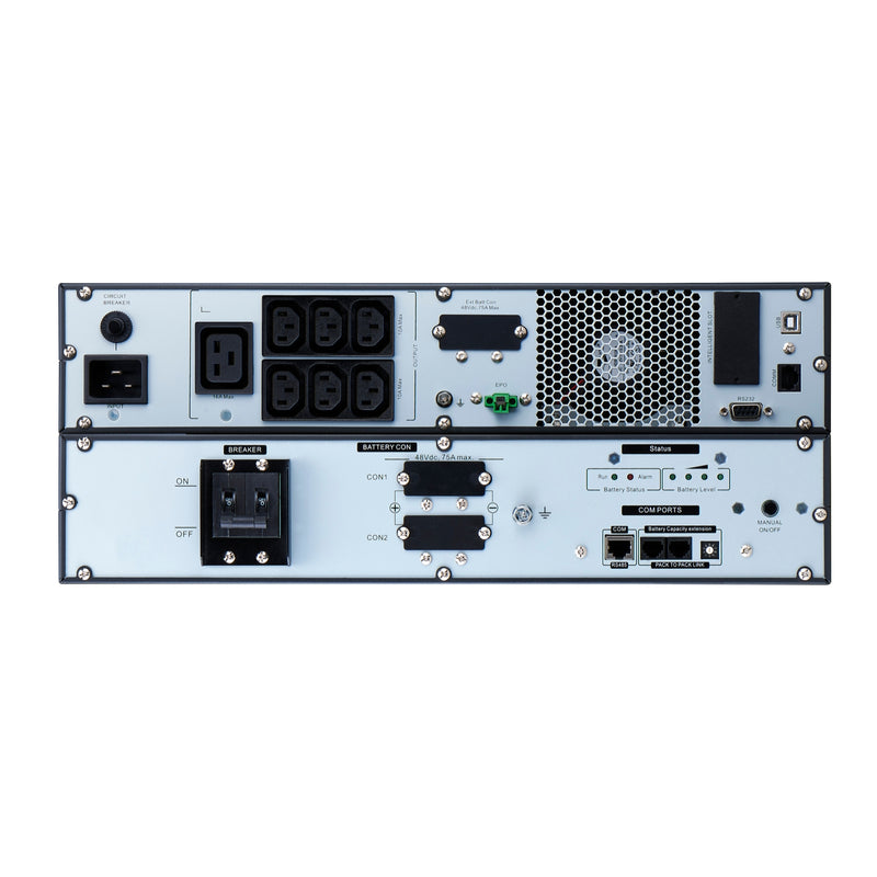 APC Easy UPS On-Line SRVL3KRILRK, 3000VA, Lithium-ion, Rack/Tower 4U, 230V, 6 IEC C13 + 1 IEC C19 outlets, Intelligent Card Slot, Extended runtime, W/ rail kit