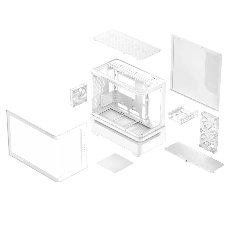 ASUS PRIME AP202 ARGB (有風扇版) White 白色 Tempered Glass MATX Case (CA-AAP202W)