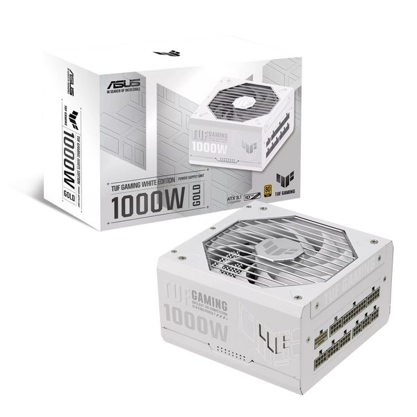 ASUS 1000W TUF-GAMING-1000G-WHITE White ATX 3.0 80Plus Gold Full Modular Power Supply (PS-ATGG1KW) 
