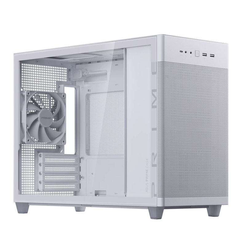 ASUS PRIME AP201 White White Tempered Glass Micro-ATX Case CA-AAP201V 